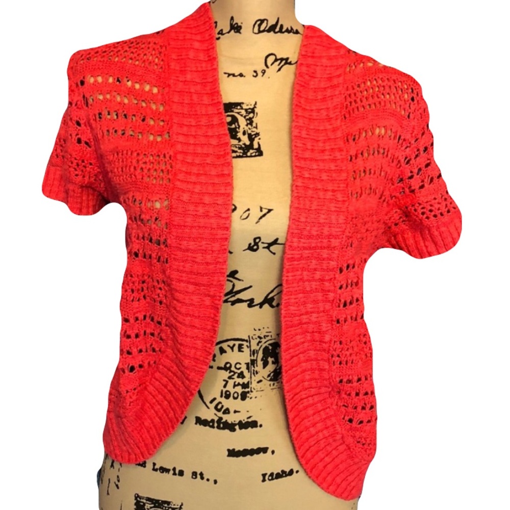 Verve Ami  sz S coral knit bolero open front